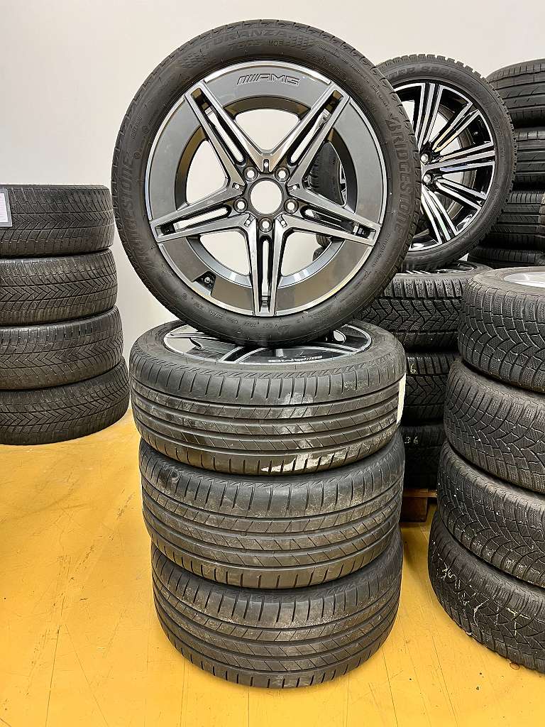 Original Mercedes Benz C Klasse W206 S206 Hybrid 18 Zoll Sommer Kompletträder 7,5x18 9x18 A2064017600 A2064016600 Bridgestone 225/45 255/40 RDC #142