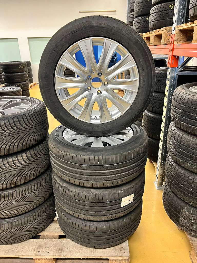 Original Mercedes Benz S Klasse W222 18 Zoll Sommer Kompletträder 8x18 ET41 A2224010902 Continental 245/45 R18 RDC #1374