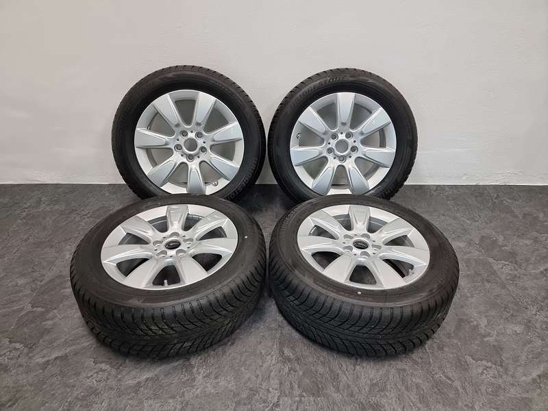 Original MINI Winter Kompletträder 17 Zoll - Imprint Spoke 530 silber 7,5J x 17 ET 52 Vorderachse / Hinterachse F60 mit Bridgestone Blizzak LM001 - 225/55 R17 97H Runflat inkl. RDCi
