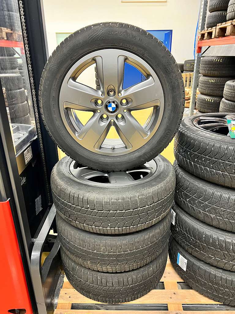 Original Bmw 1er F40 2er F44 16 Zoll Winter Kompletträder 7x16 ET47 6897609 Continental 205/55 R16 RDC #1371